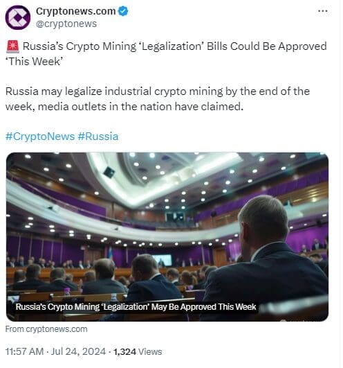 Russia's Crypto Exchange Ban Overturned Amid Legislative Push